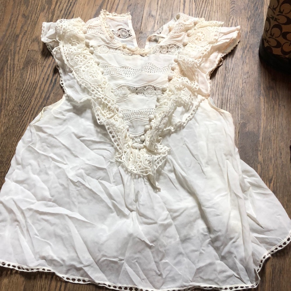 Ulla Johnson White Short Sleeve Blouse size 4